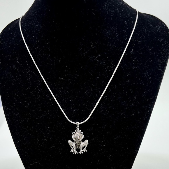 Jewelry - Sterling Silver Marcasite Frog Necklace